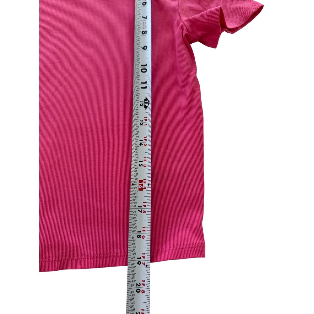 Athleta Signature Ribbed Crew Neck Tee Lot of 2 Pink Plum Stretch Tops Size S - Picture 6 of 8